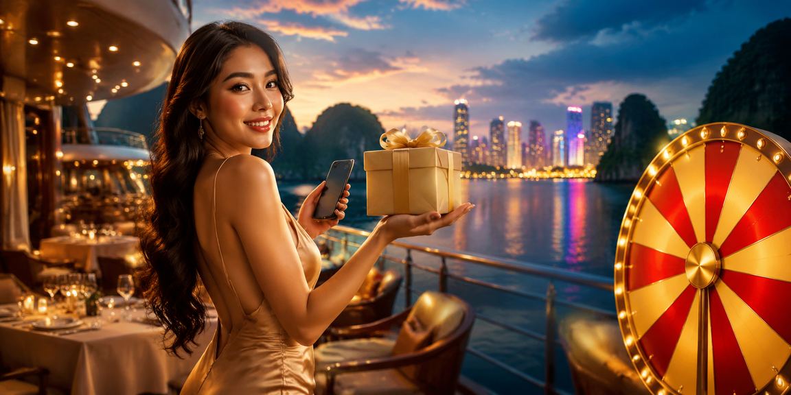Người chơi tại Hạ Long theo dõi bàn roulette live casino trên kv3 với view vịnh biển ngoài cửa sổ